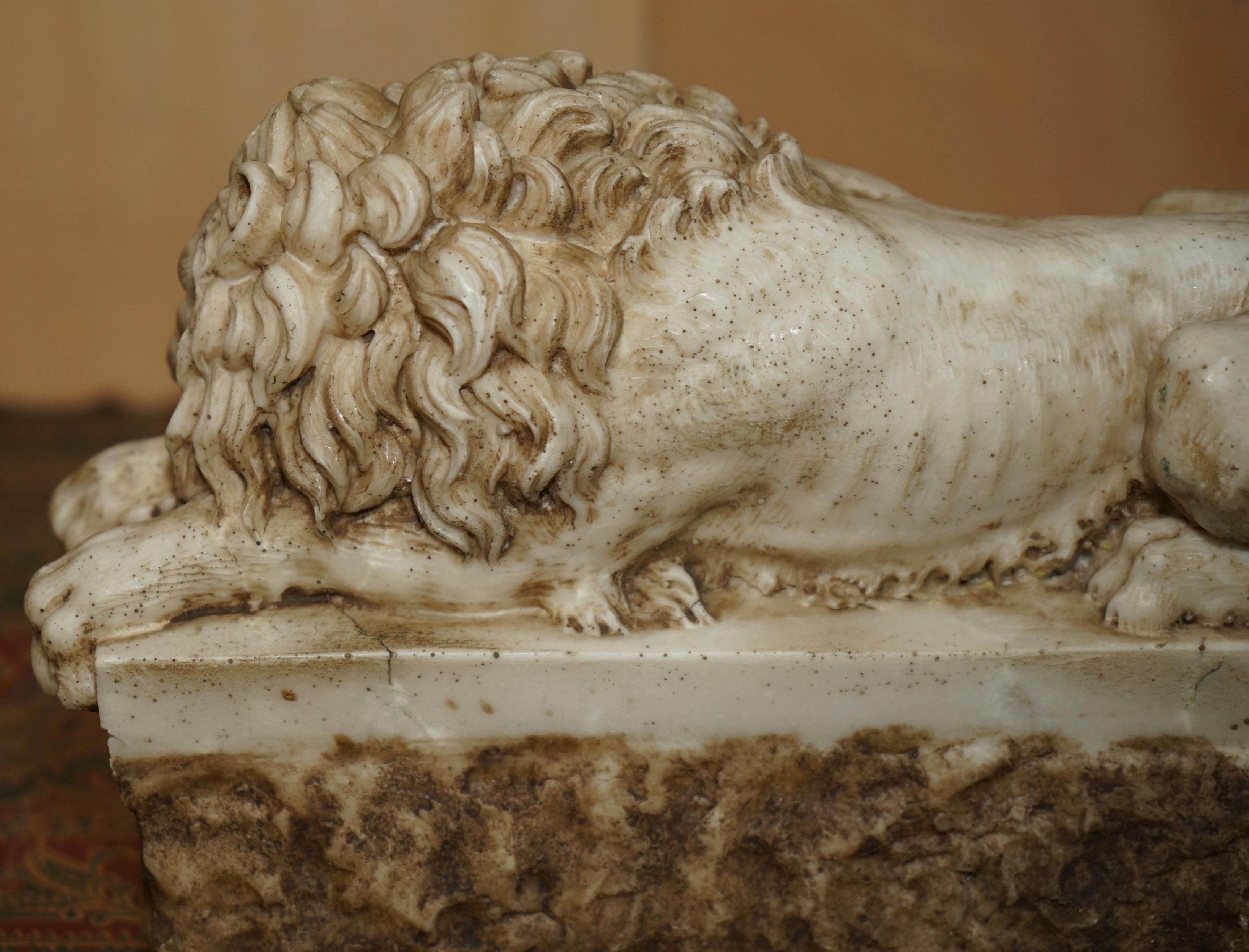 par de leones antiguos italianos del siglo xix antonio canova de la tumba del papa clemente en venta 4