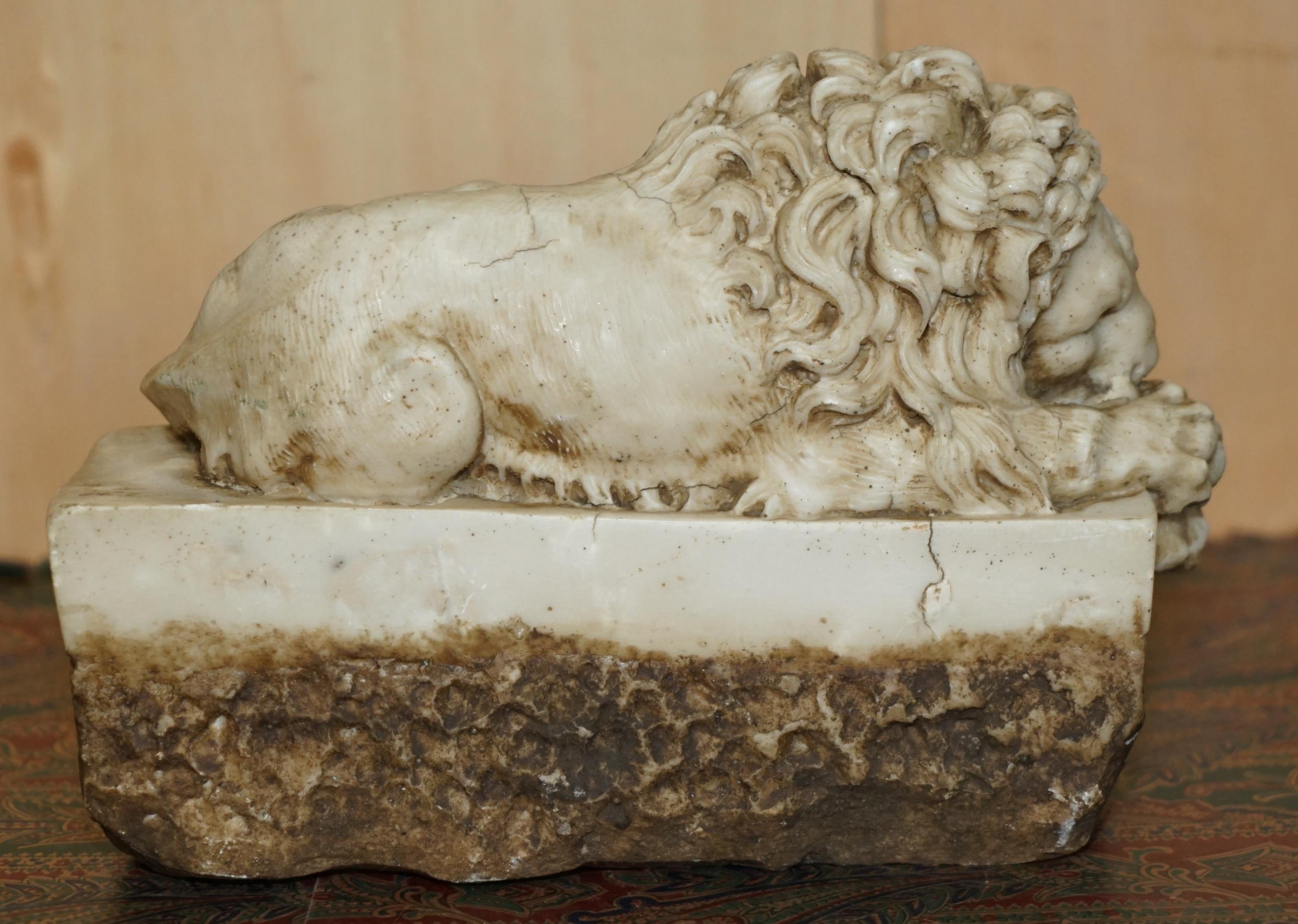par de leones antiguos italianos del siglo xix antonio canova de la tumba del papa clemente en venta 9