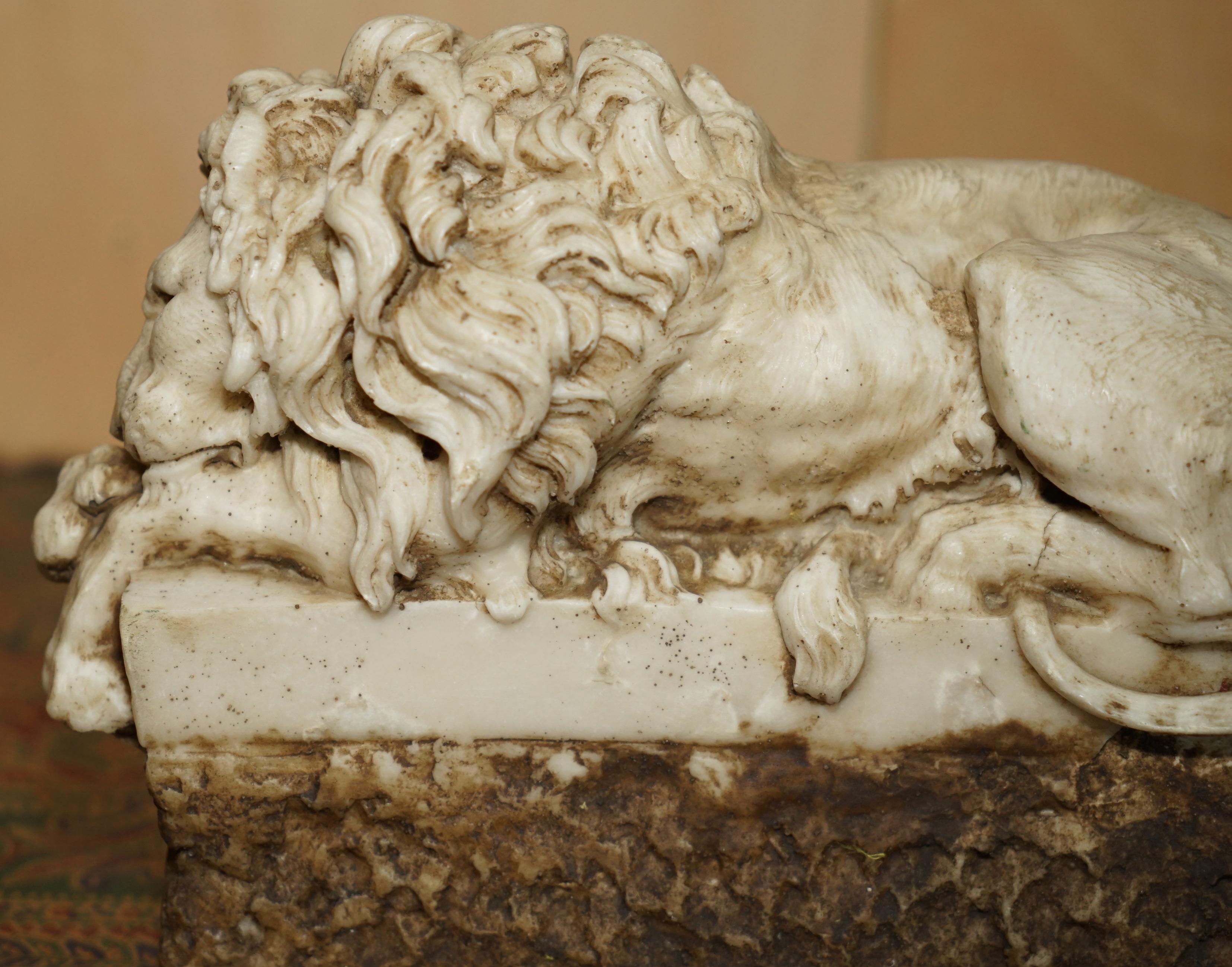 par de leones antiguos italianos del siglo xix antonio canova de la tumba del papa clemente en venta 11