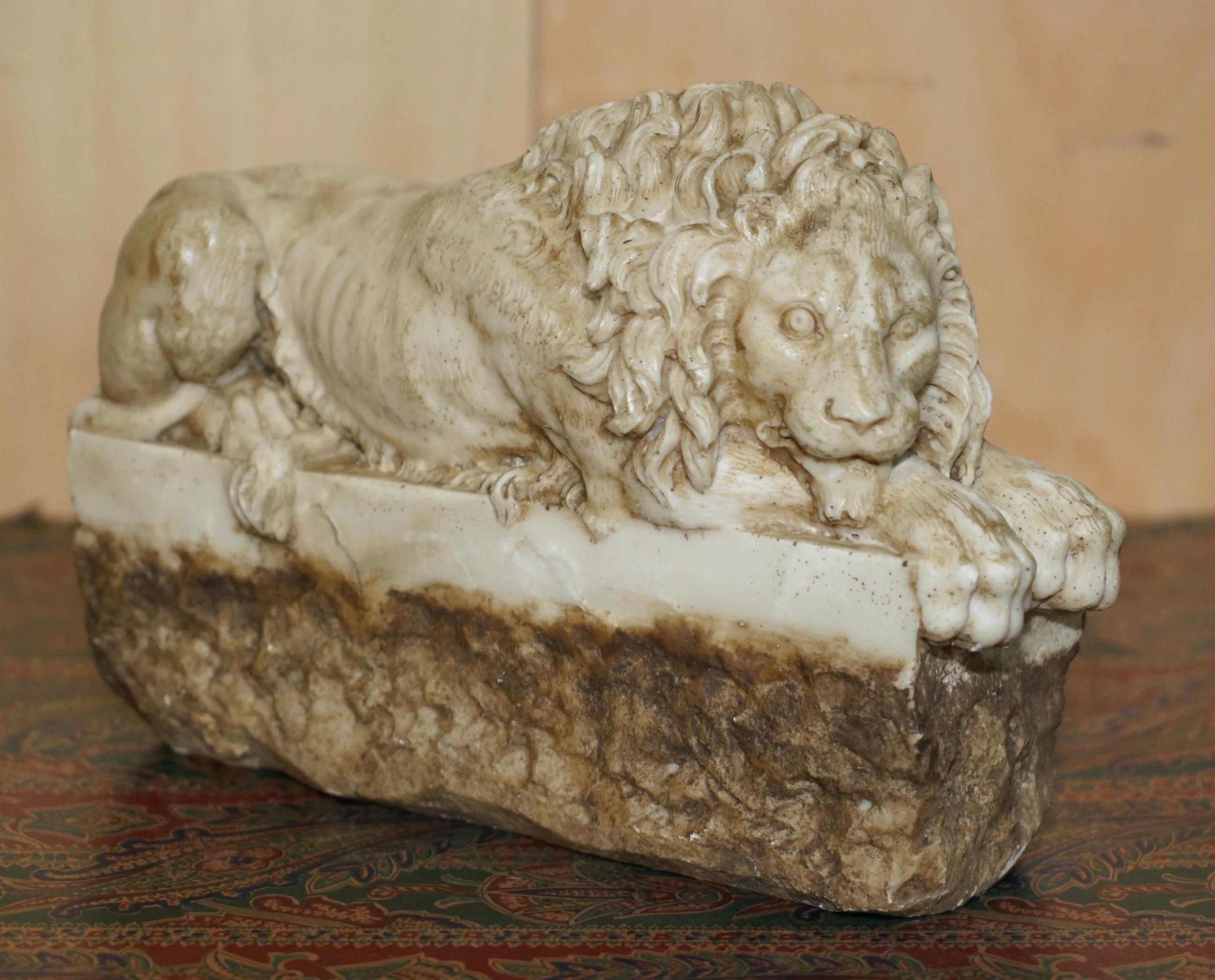 par de leones antiguos italianos del siglo xix antonio canova de la tumba del papa clemente Grand Tour en venta
