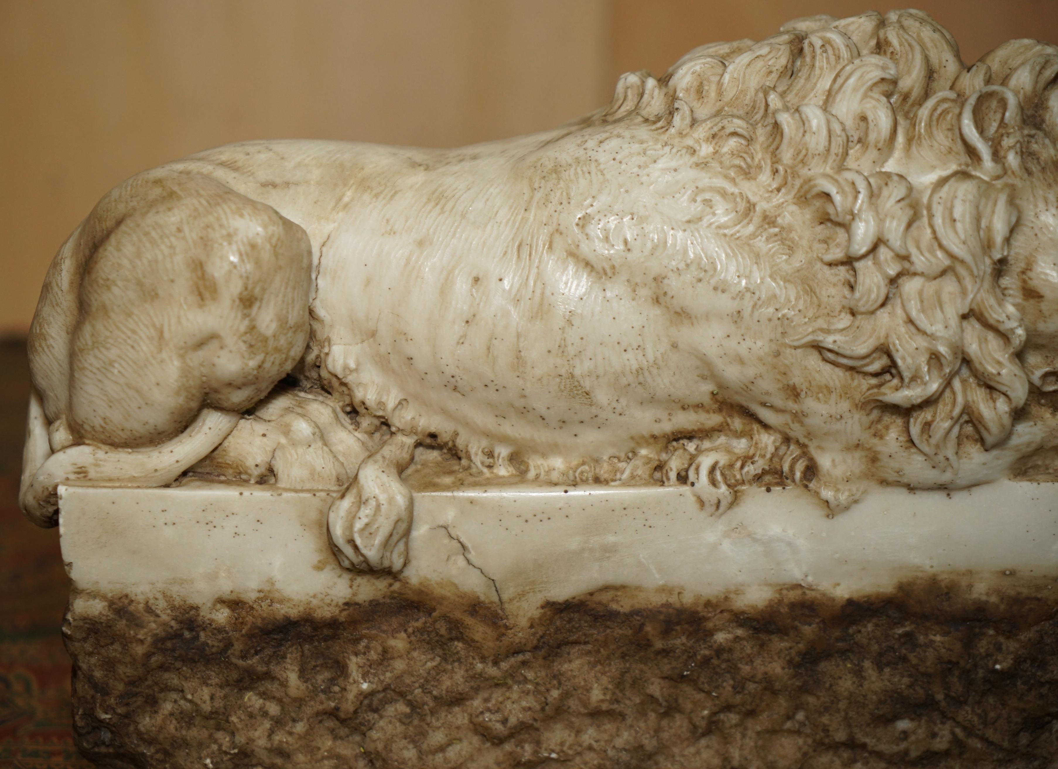 par de leones antiguos italianos del siglo xix antonio canova de la tumba del papa clemente Fines del siglo XIX en venta