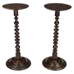 Pair of Antique 19th Century Penwork Display Stands