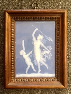 Pair of Antique 19th Century Porcelain "Pate sur Pate" Wall Plaques