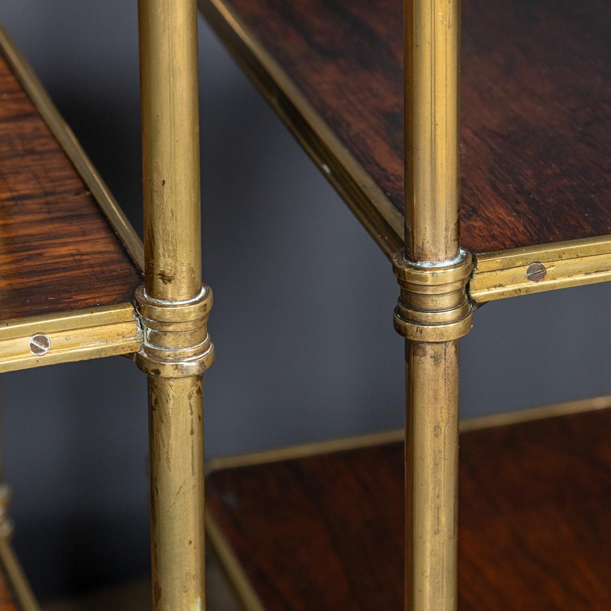 Pair Of Antique 19th Century Rosewood & Brass Three Tier Etageres c.1820 For Sale 8