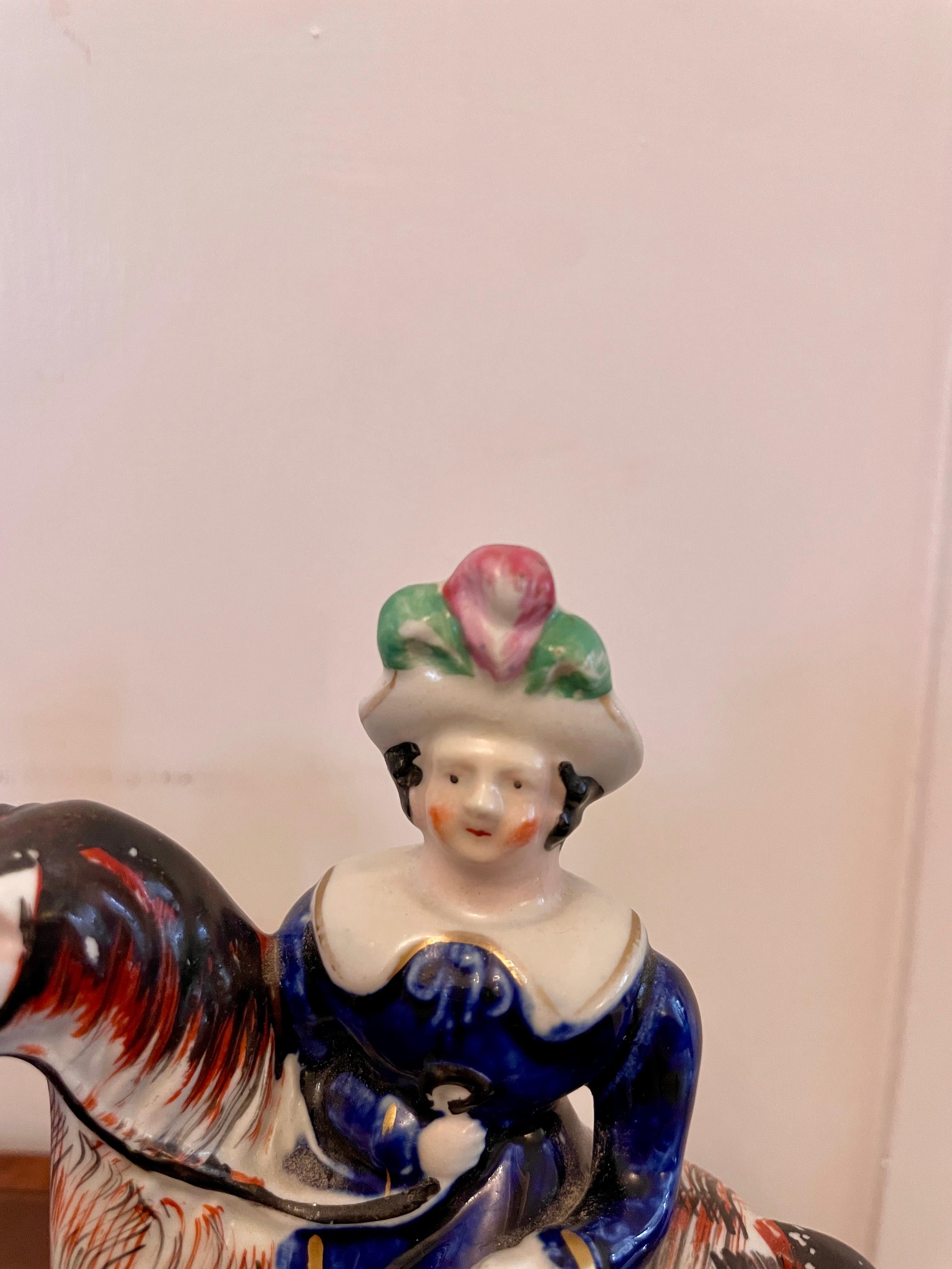 English Pair of Antique 19th Century Staffordshire Flatbacks
