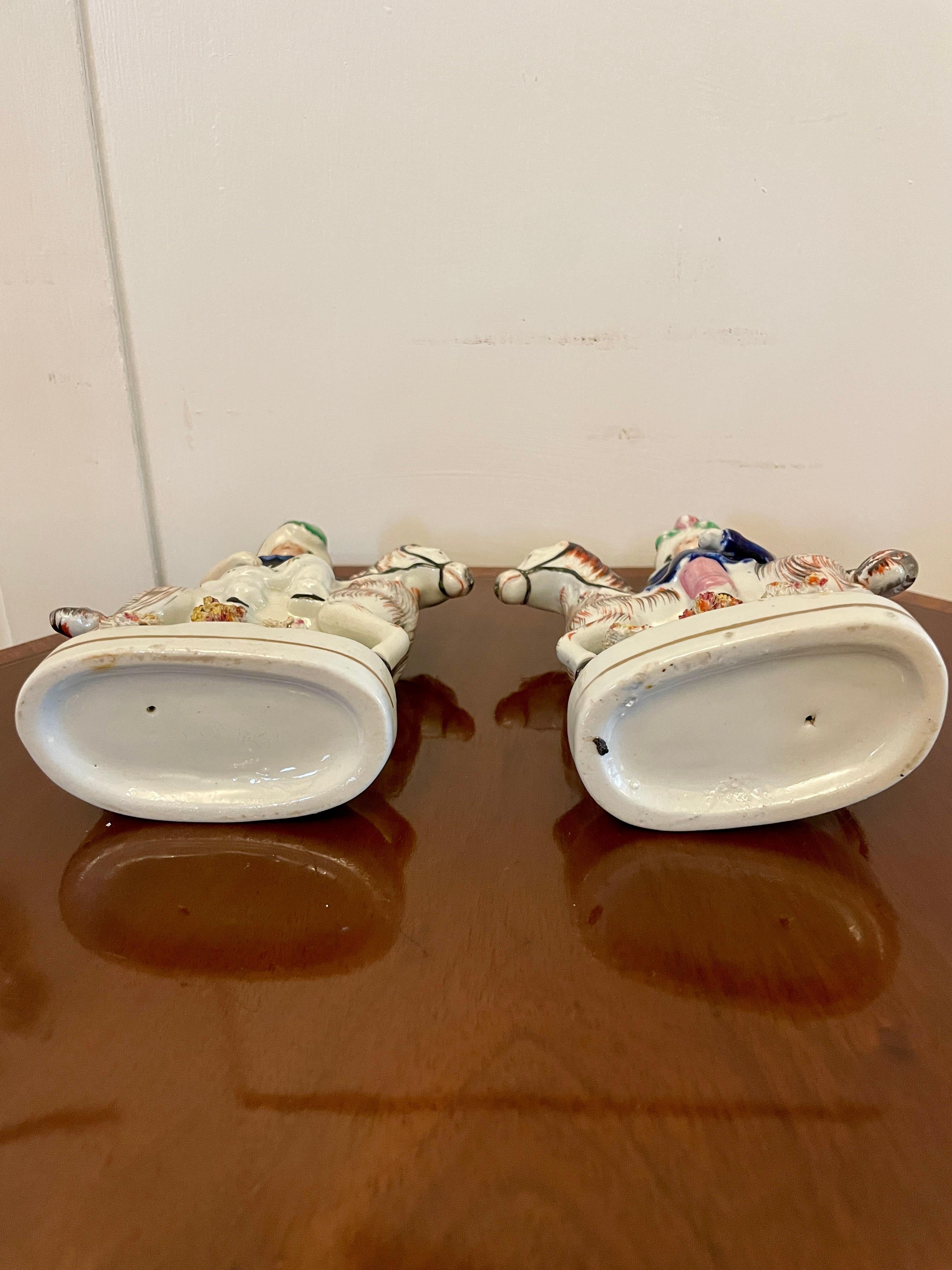 Ceramic Pair of Antique 19th Century Staffordshire Flatbacks