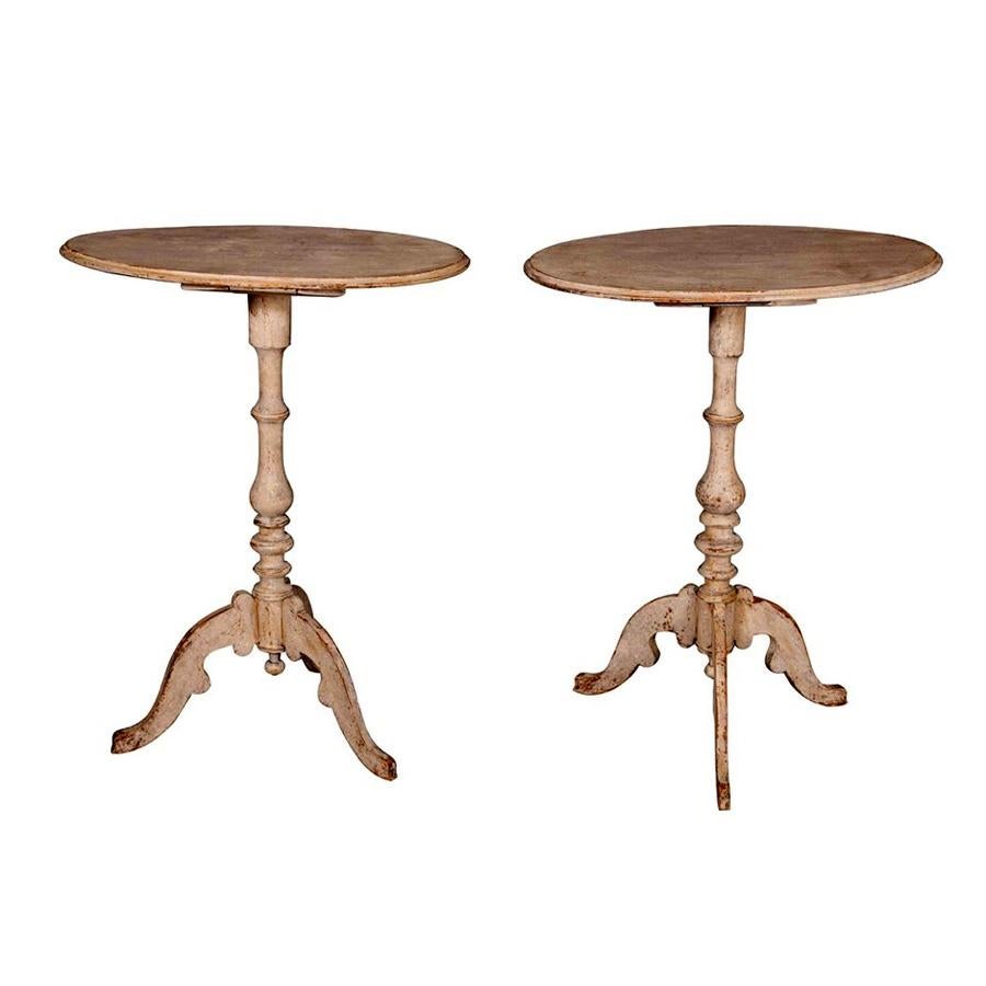 Pair of 19th Century Light Brown Wood Swedish Side Tables

This pair of matching wooden antique 19th century Swedish tables would make beautiful side or lamp tables. They are light brown in color, with three elegant shaped legs each.
 