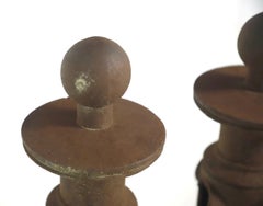 Pair of Antique 39 in. Ball Finial Cast Iron Fencing Posts