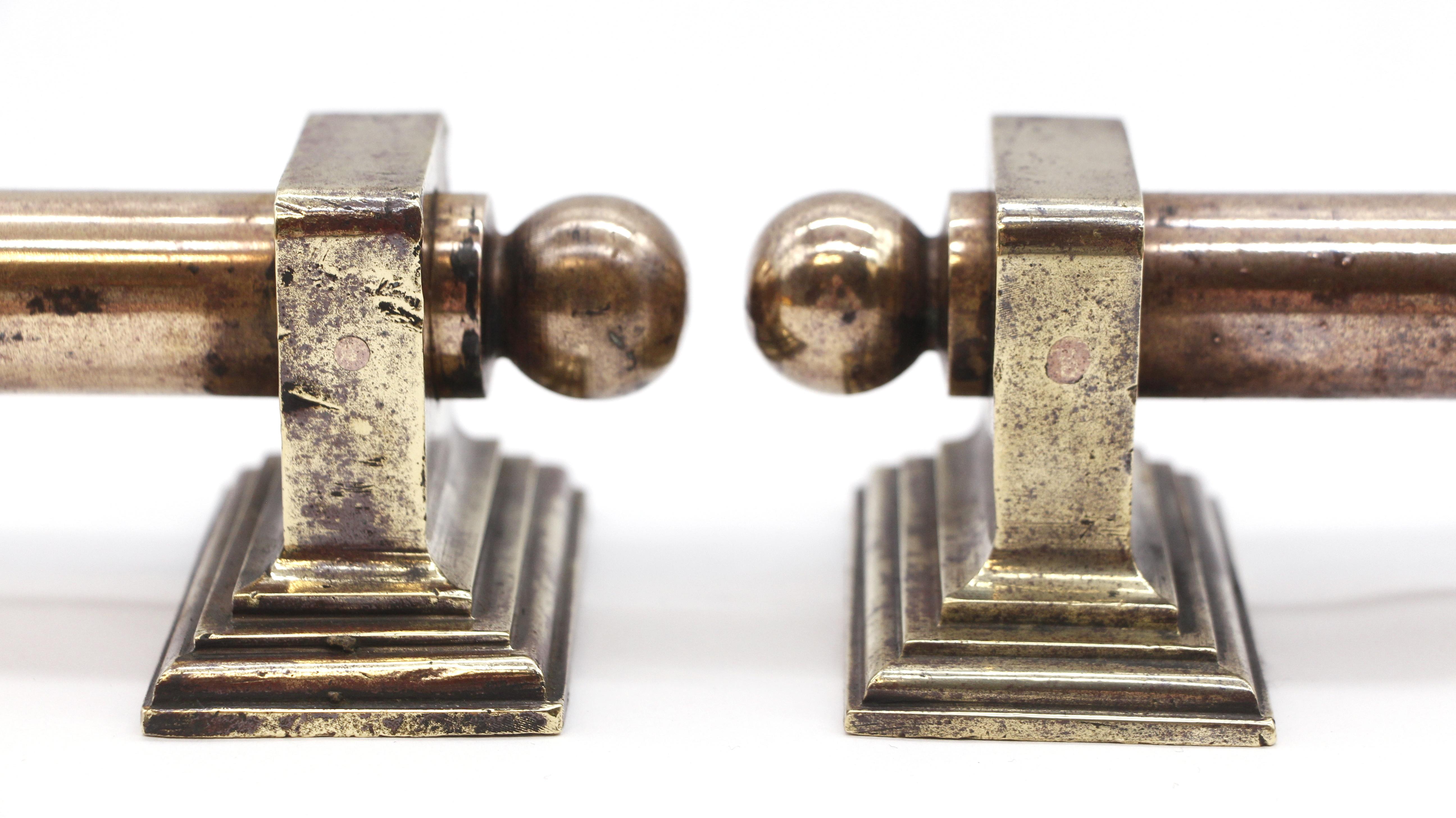 Pair of Antique 8.25 in. Polished Cast Bronze Door Pulls 1