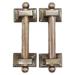 Pair of Antique 8.25 in. Polished Cast Bronze Door Pulls