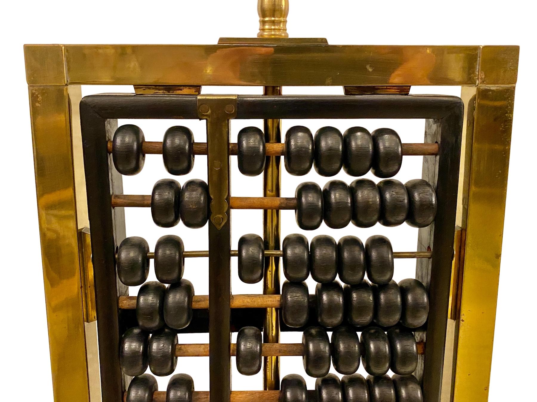Early 20th Century Pair of Antique Abacus Table Lamps