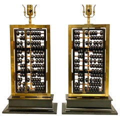 Pair of Antique Abacus Table Lamps