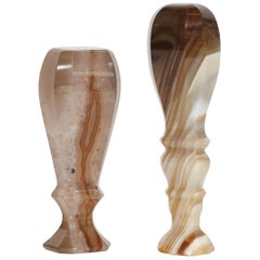 A Set of Two Scottish Banded  Agate Table Seals