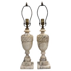 Paar antike Alabasterlampen aus Alabaster