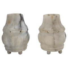 Coppia di lampade antiche in alabastro