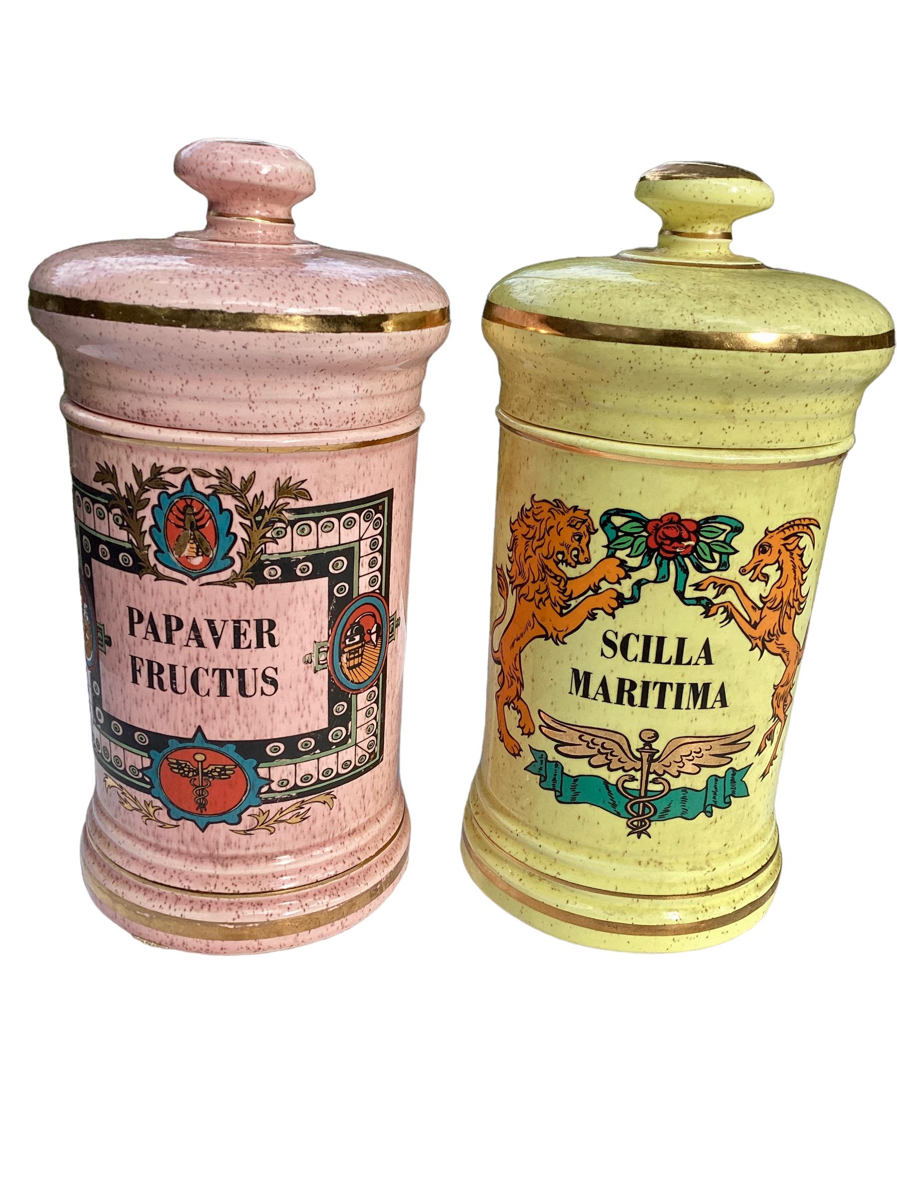 Pair of Antique American Covered Apothecary Jars For Sale 3