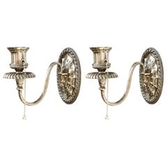 Pair of Antique American J.E. Caldwell Silver on Copper Wall Sconces, Circa 1900
