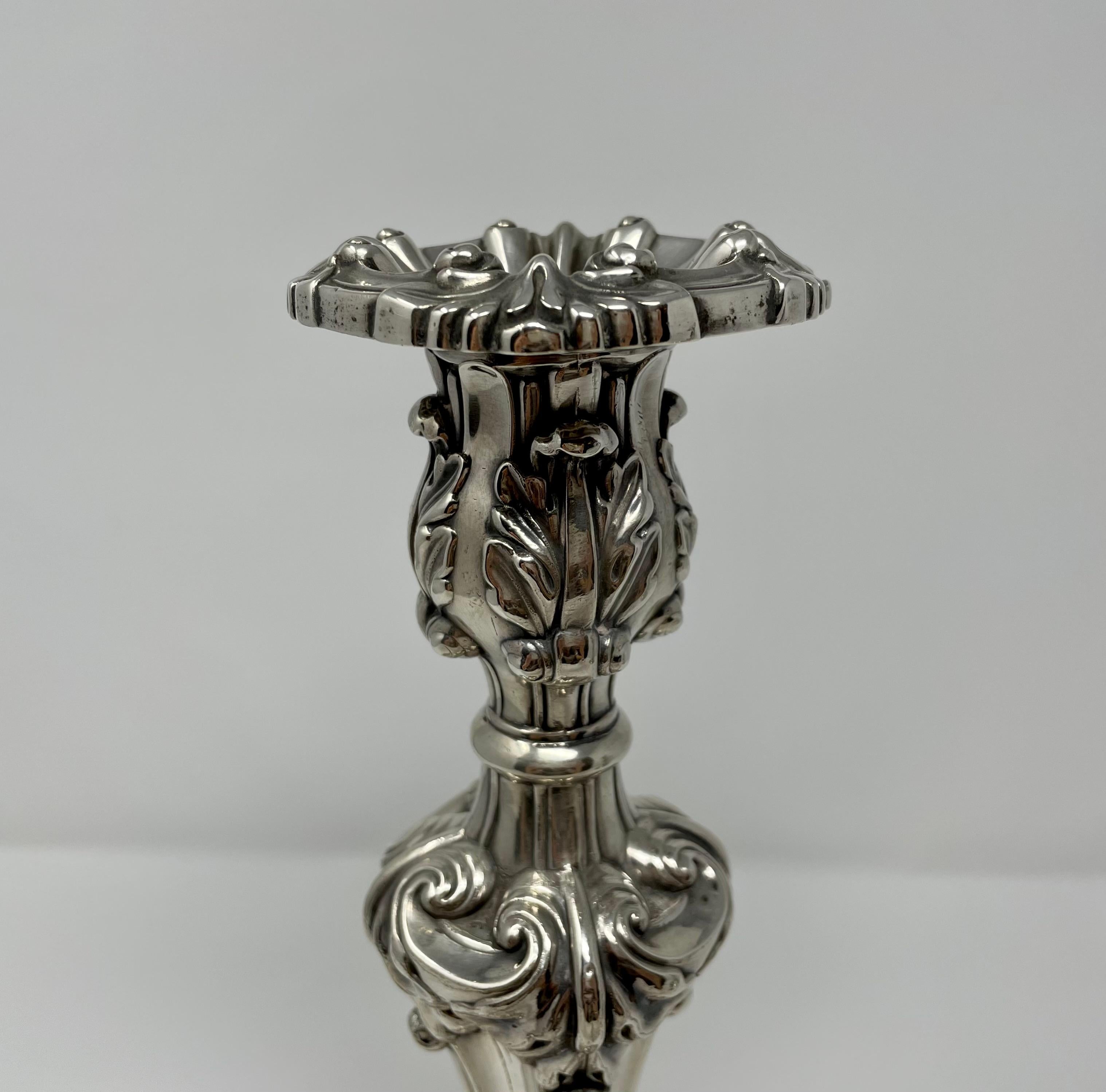 Pair of Antique American Sheffield Candlesticks In Good Condition In New Orleans, LA
