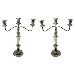Pair of Antique American Silver Plate Candelabra, circa 1900