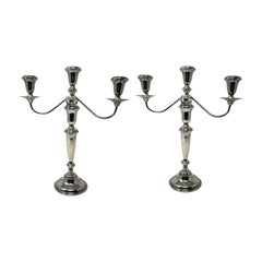 Pair of Antique American Sterling Silver Candelabra Converted to Candlesticks.