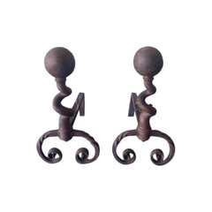 Pair of Antique Andirons, FA-1223