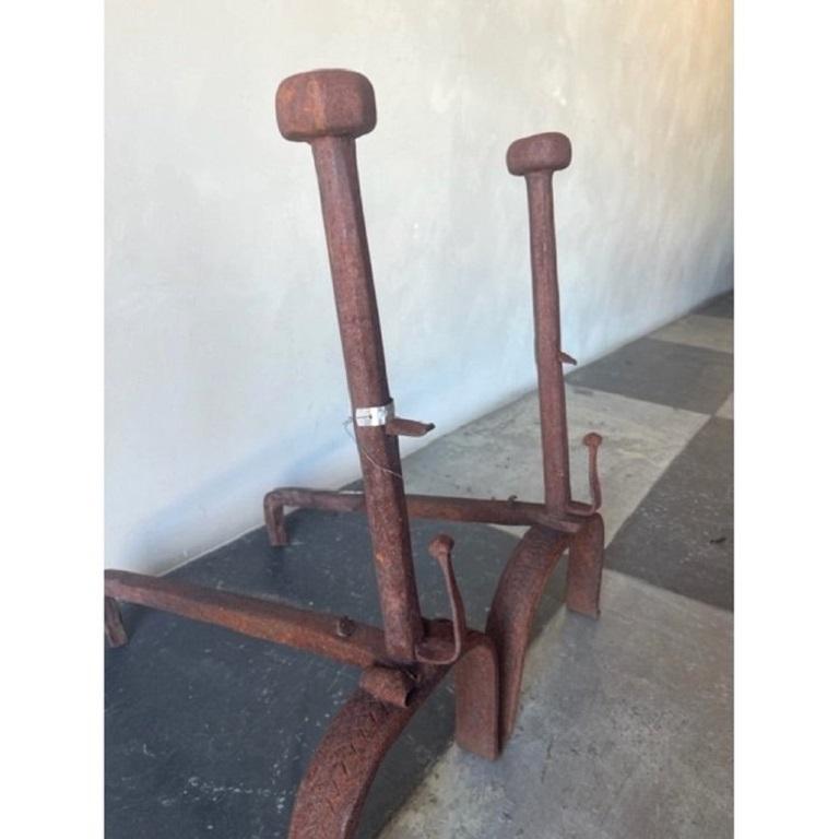 19th Century Pair of Antique Andirons, FA-1225 For Sale