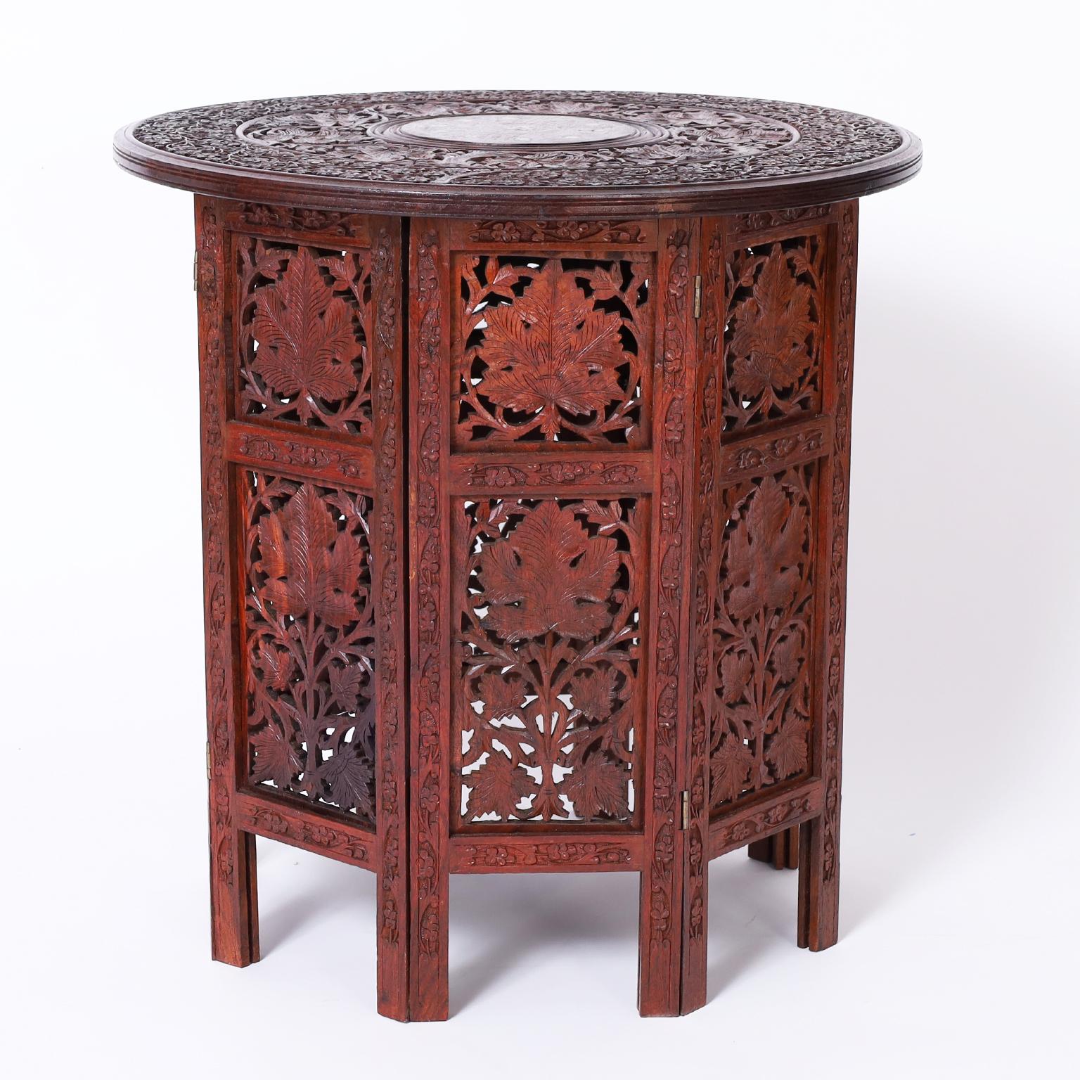 indian carved table antique