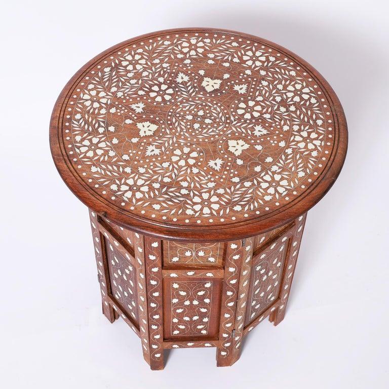 Hand-Crafted Pair of Antique Anglo Indian Inlaid Stands
