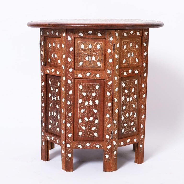 20th Century Pair of Antique Anglo Indian Inlaid Stands