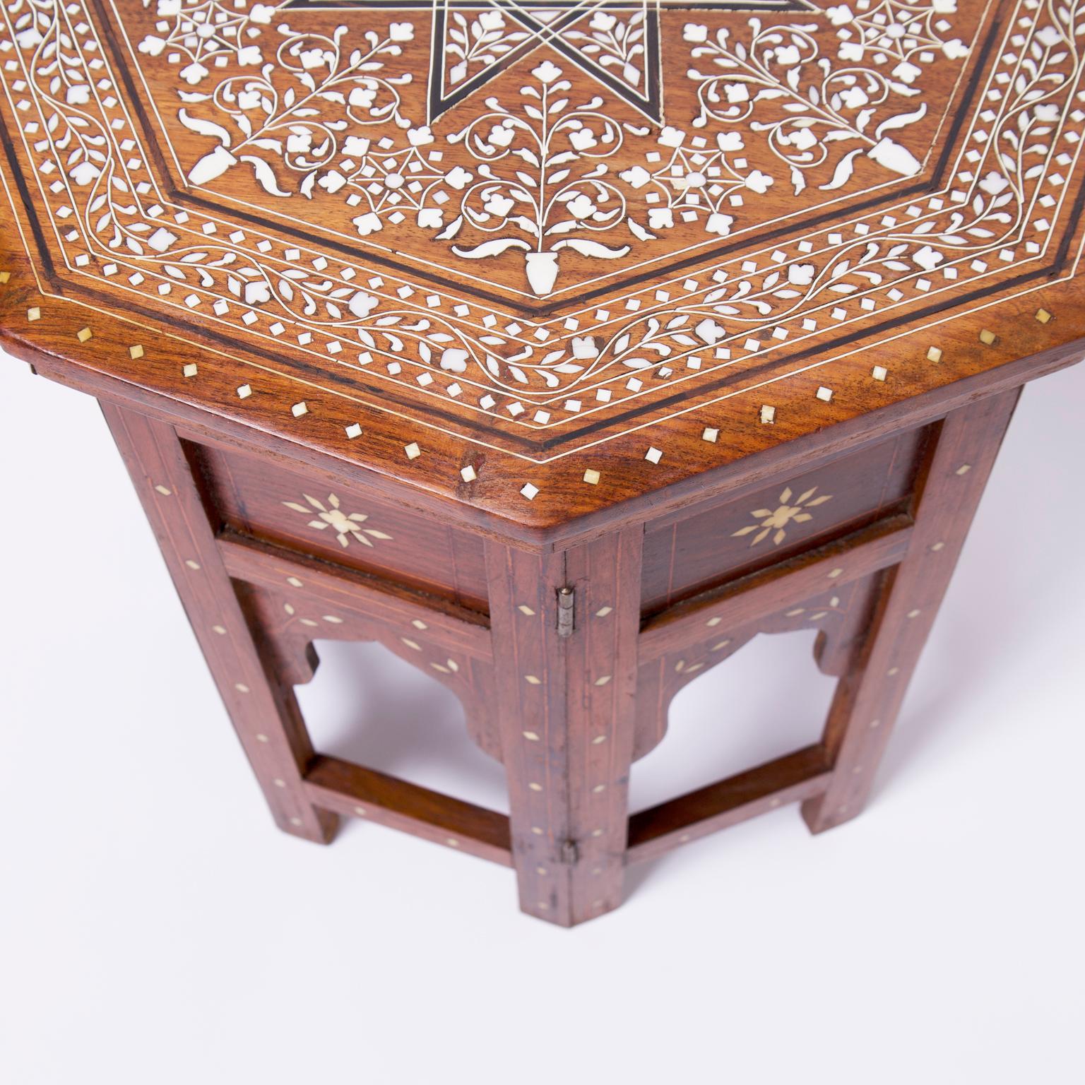 Bone Pair of Antique Anglo Indian Inlaid Stands