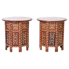 Pair of Antique Anglo Indian Inlaid Stands