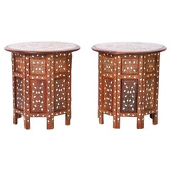 Pair of Antique Anglo Indian Inlaid Stands
