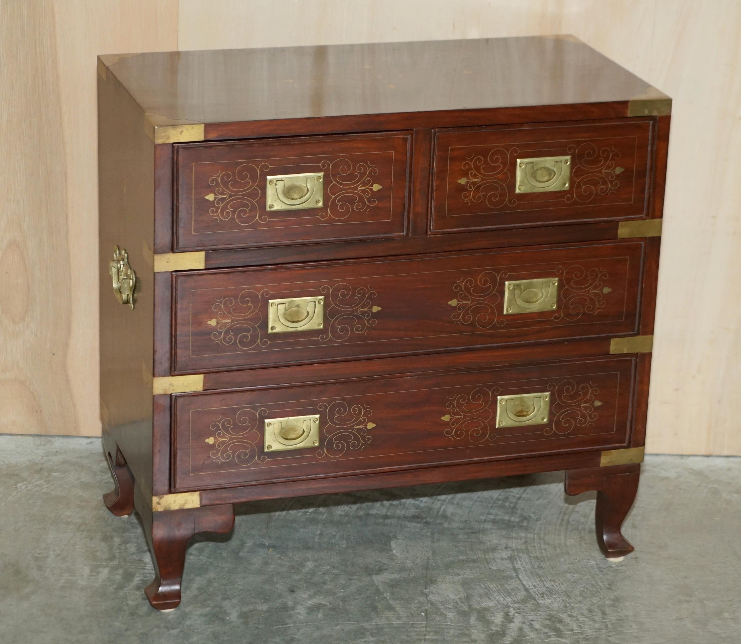 We are delighted to offer for sale this stunning original pair of circa 1900 Anglo Indian Military Campaign side table sized chest of drawers.

A good looking well made and utilitarian pair, they can sit in just about any room of the house and be