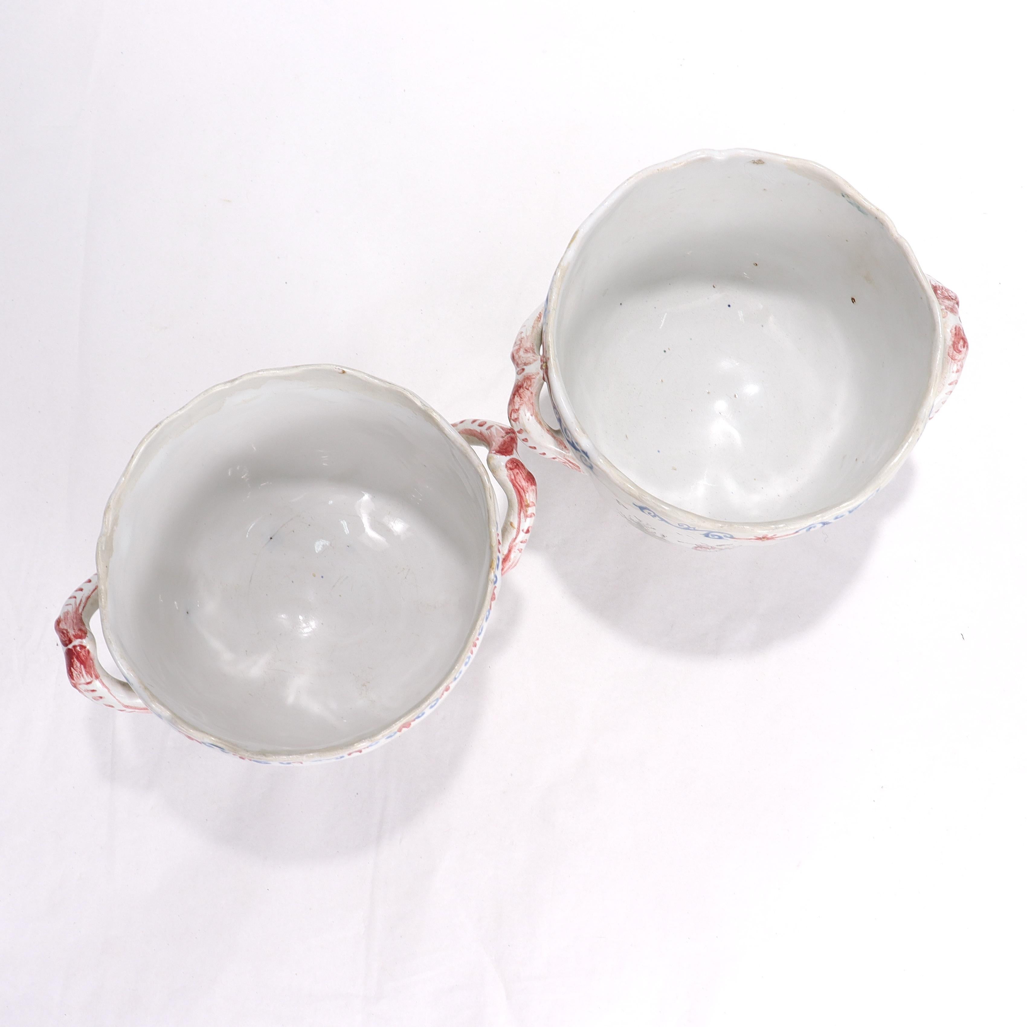 Pair of Antique Aprey French Faience Pottery Cachepots or Jardinieres For Sale 7