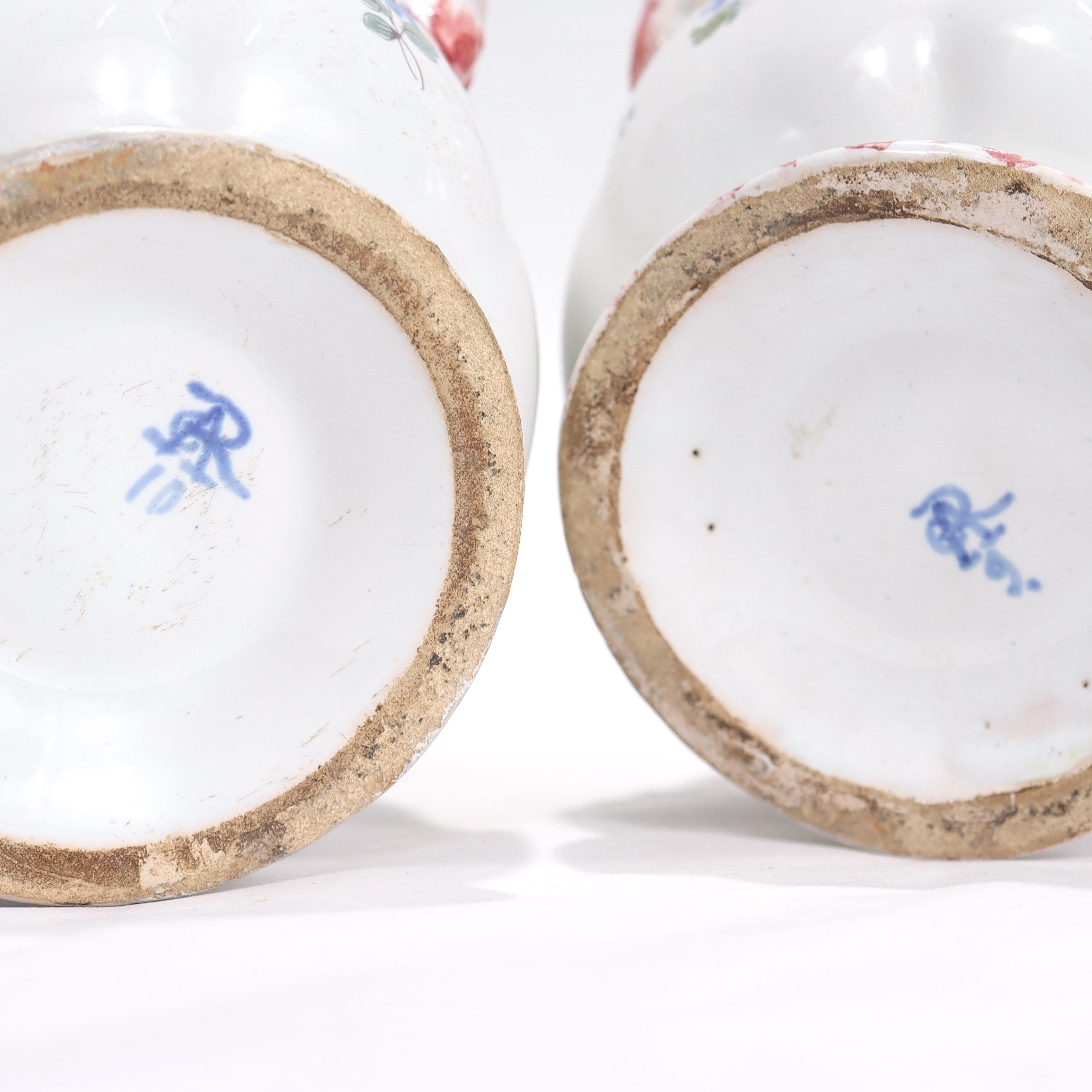 Pair of Antique Aprey French Faience Pottery Cachepots or Jardinieres For Sale 11