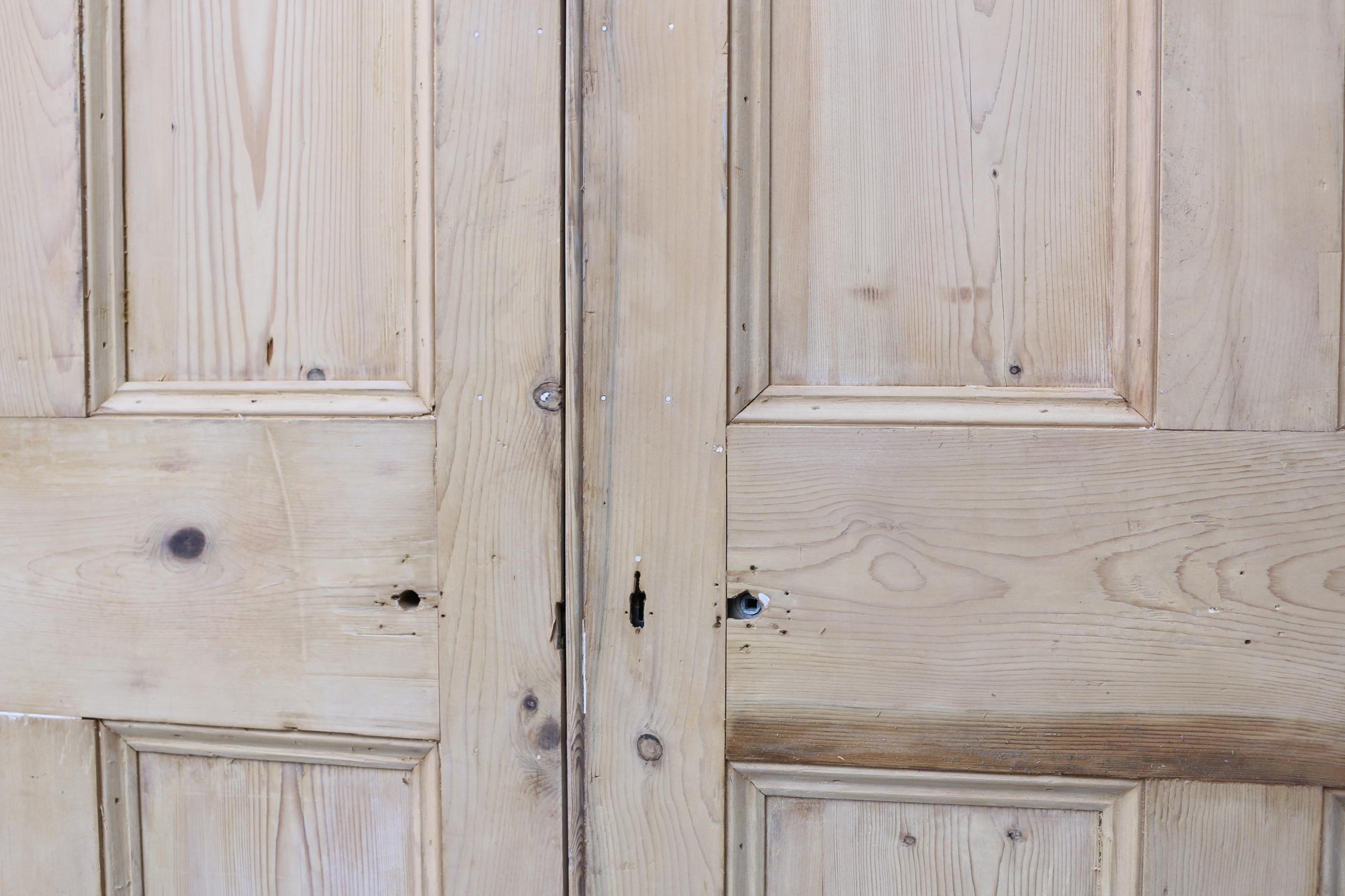 Victorian Pair of Antique Arched Pine Double Doors