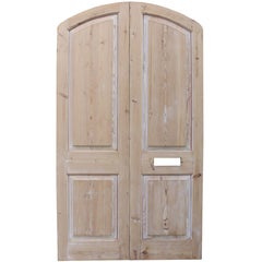 Pair of Antique Arched Pine Exterior Doors