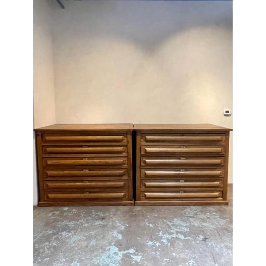 Pair of Antique Architectural Plan Cabinets or Map Chest In Good Condition In Scottsdale, AZ