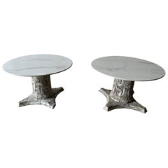 Pair of Antique Architectural Wood Pedestal Plinth Side Tables