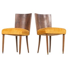 Pair of Antique Art Deco Dining Chairs in Burl Rosewood, circa 1930