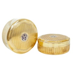 Pair of Antique Art Deco Tiffany & Co 18k Gold & Enamel Pill Boxes