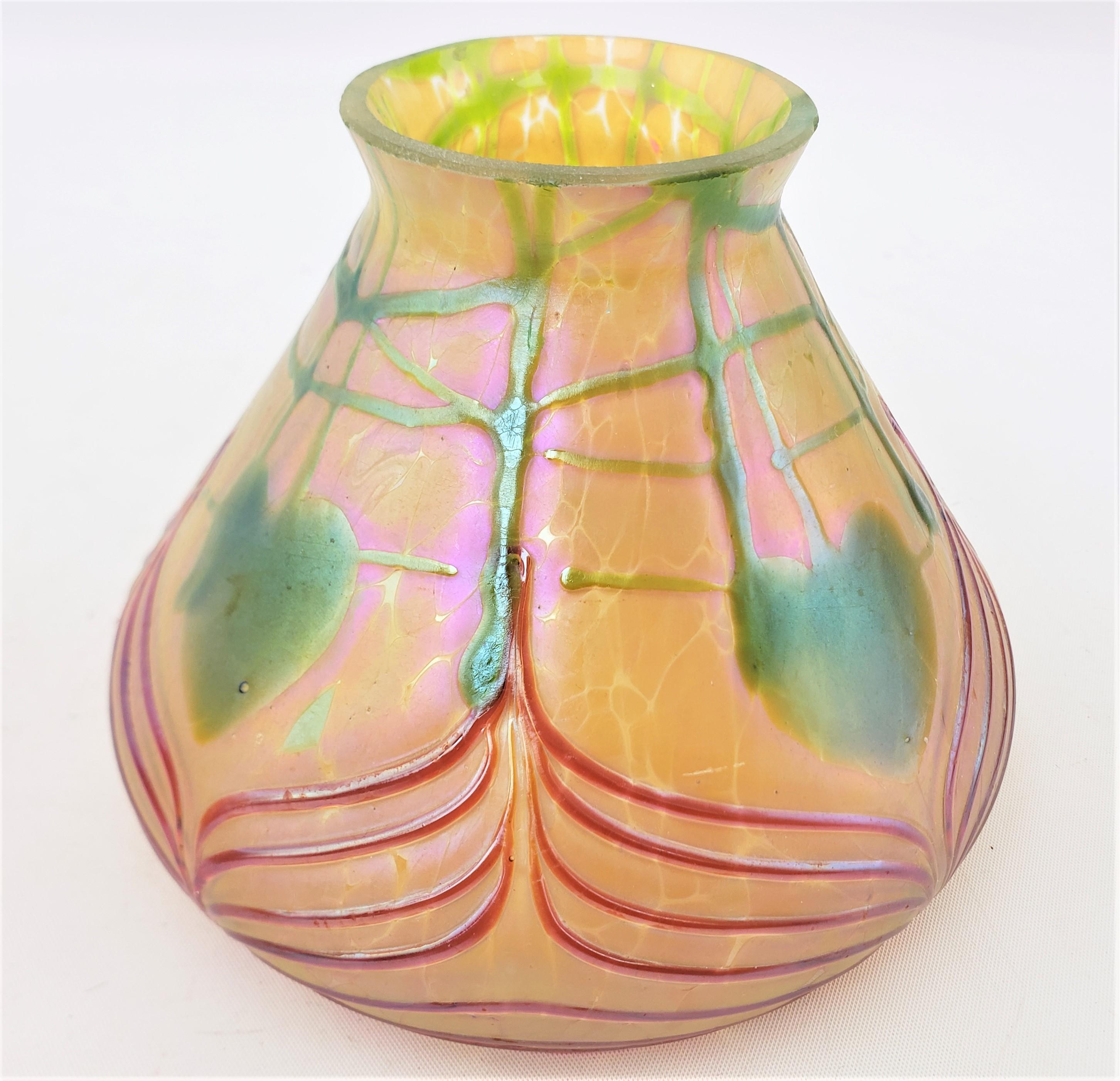 Pair of Antique Art Nouveau Loetz Styled Art Glass Lamp Shades For Sale 1