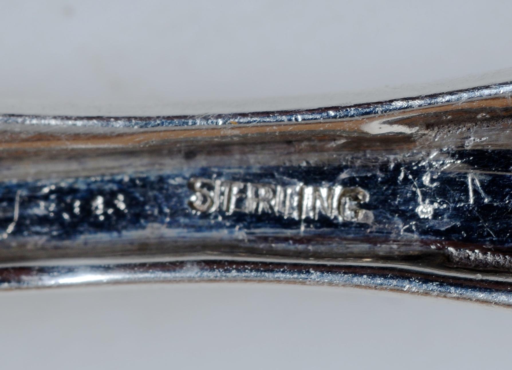 Pareja de Piezas de Servicio Antiguas Art Nouveau de Plata de Ley en venta 1