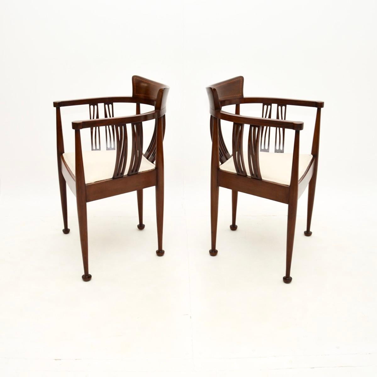 British Pair of Antique Arts and Crafts Armchairs