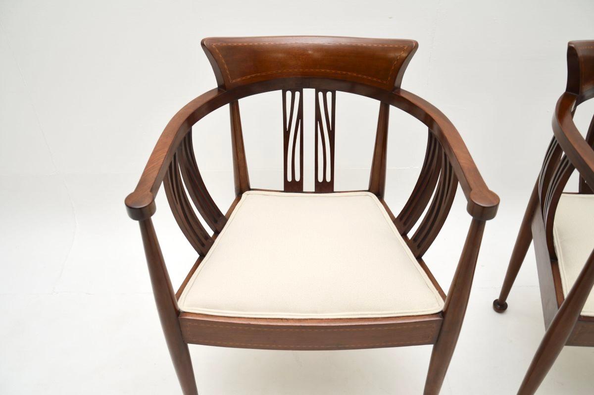 Late 19th Century Pair of Antique Arts and Crafts Armchairs