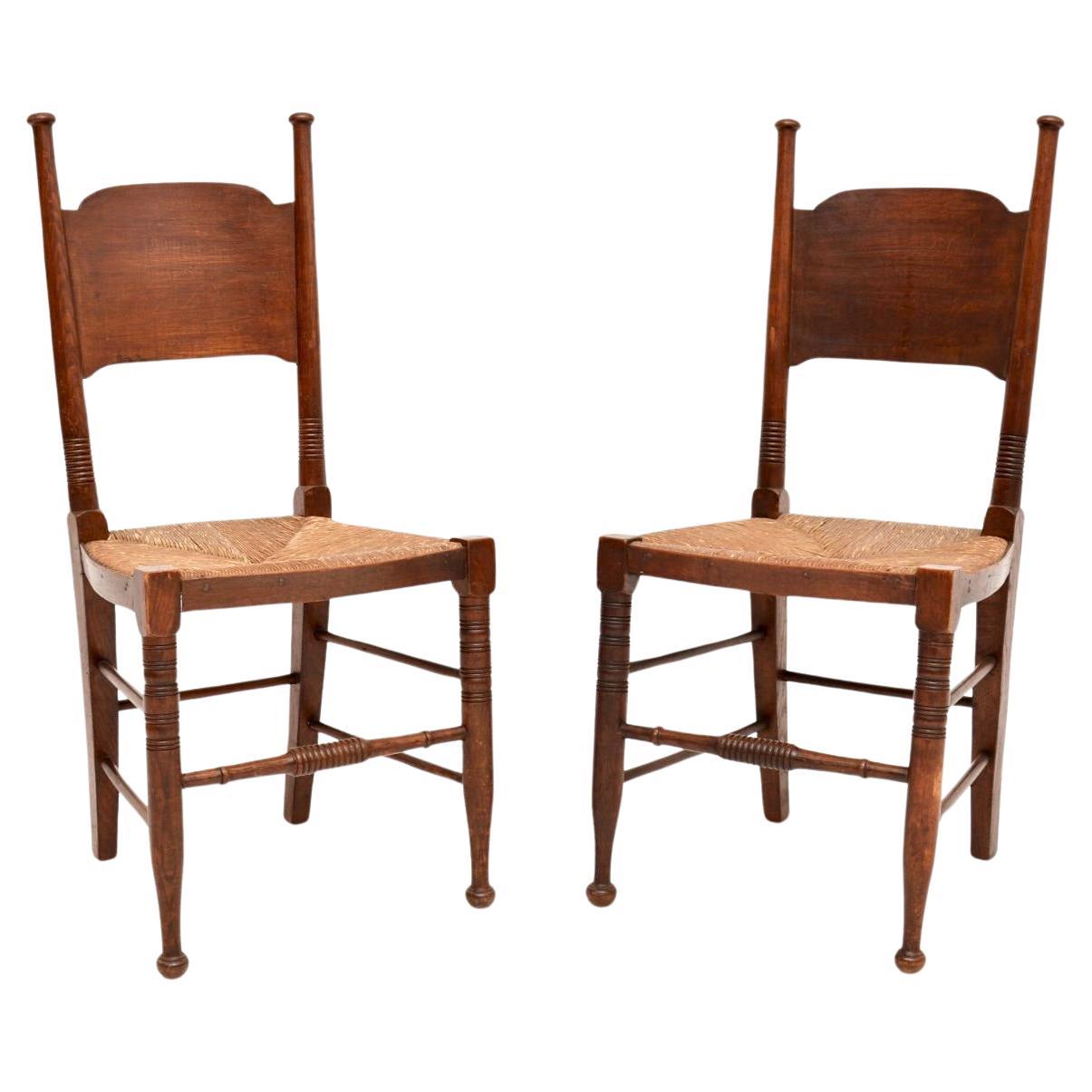 Pair of Antique Arts and Crafts Side Chairs by William Birch