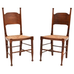 Paire de chaises d'appoint anciennes Arts and Crafts de William Birch