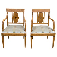 Pareja de sillones austriacos antiguos estilo Biedermeier