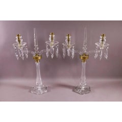 Pair of Antique Austrian Crystal Candelabra