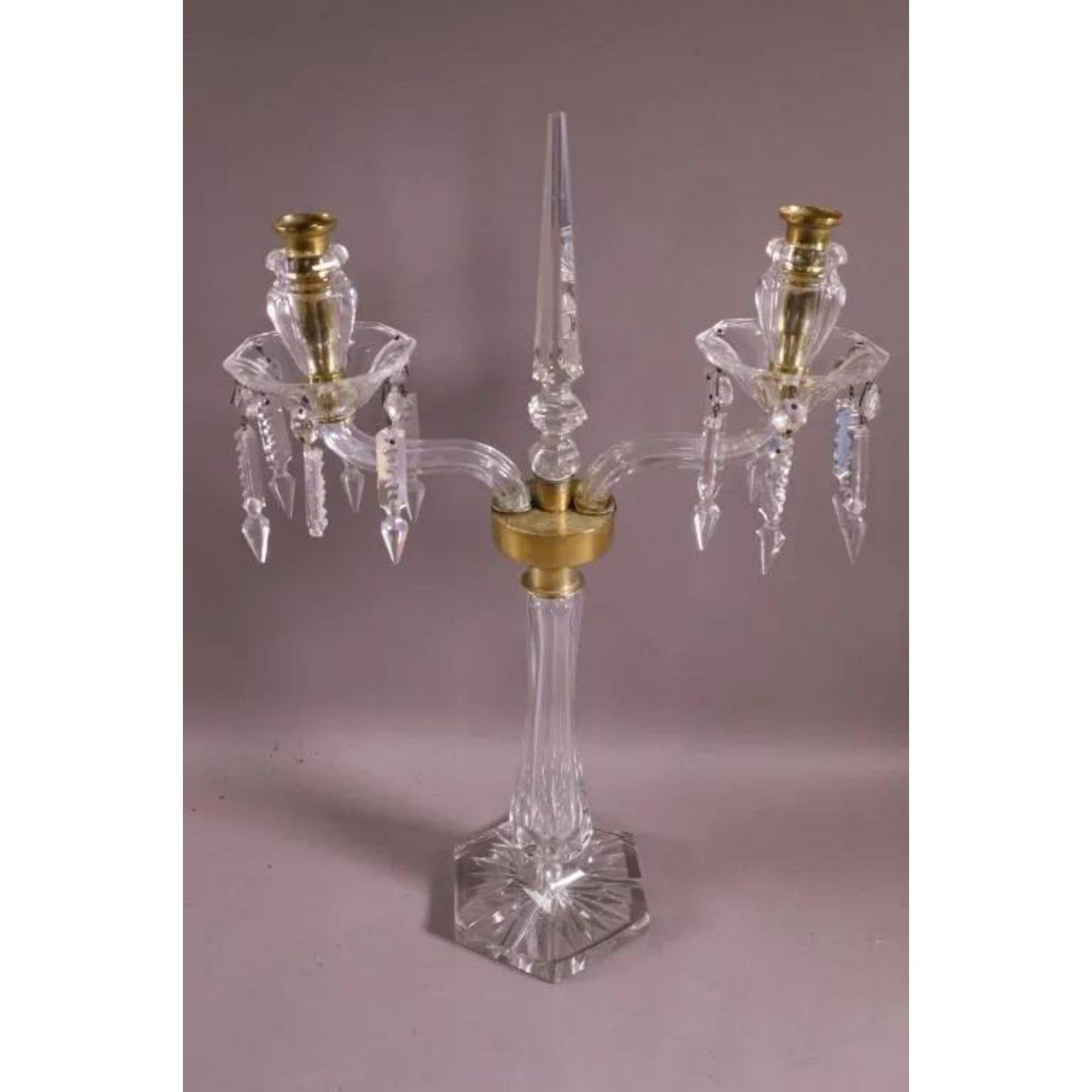 Art Deco Pair of Antique Austrian Crystal Candelabra